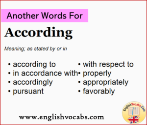 another word for according in an essay