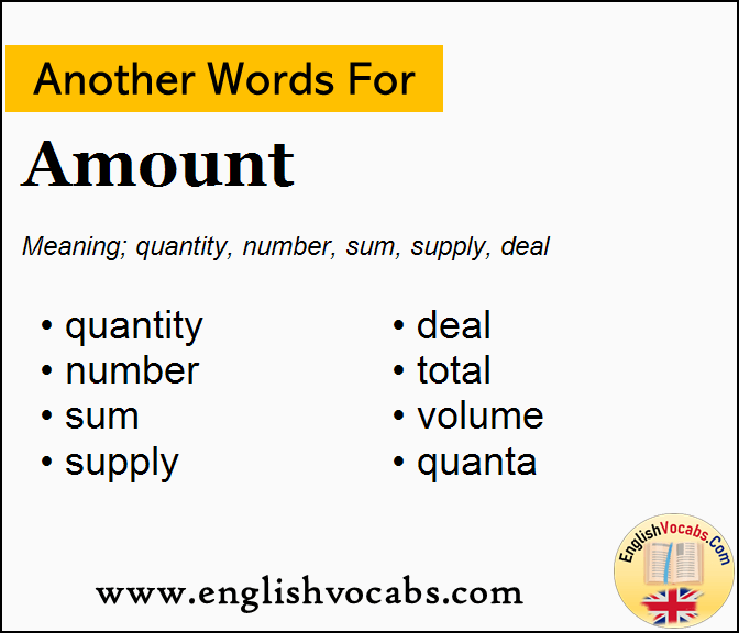 Another Word For Amount What Is Another Word Amount English Vocabs