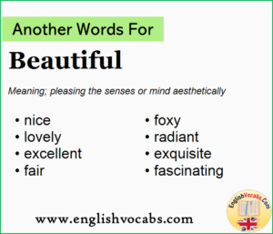 Another Word For Beautiful What Is Another Word Beautiful English Vocabs   Another Word For Beautiful In English 300x257 