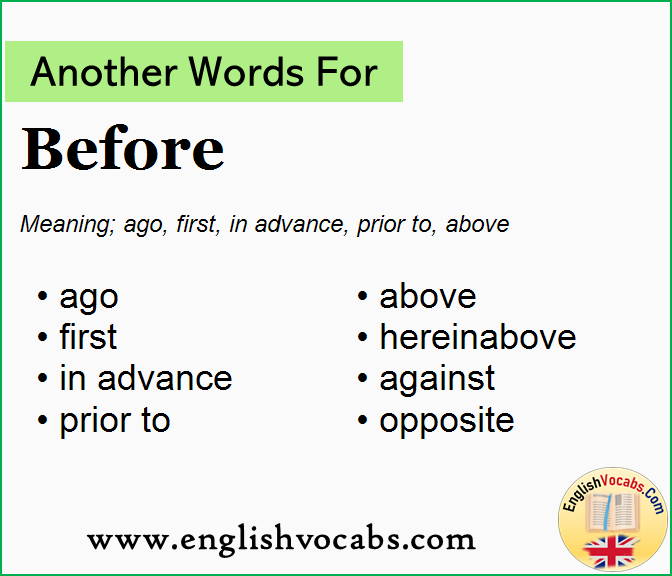 Another Word For Before What Is Another Word Before English Vocabs