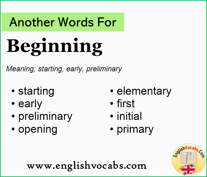Another word for Beginning, What is another word Beginning