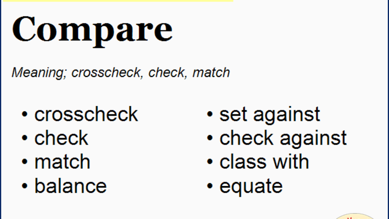 Another Word For Compare What Is Another Word Compare English Vocabs