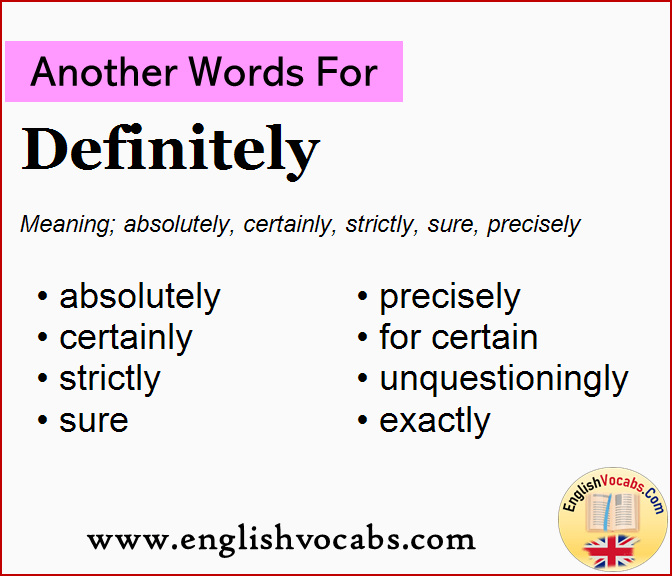 Another word for Definitely, What is another word Definitely