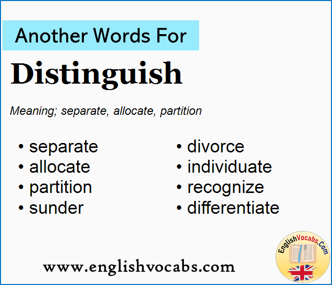 Another word for Distinguish, What is another word Distinguish