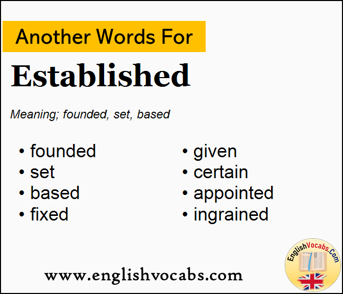 Another word for Established, What is another word Established