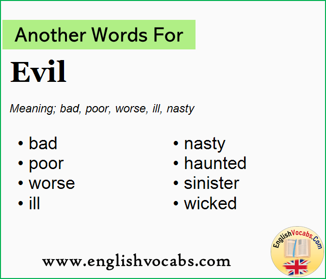 Another Word For Evil What Is Another Word Evil English Vocabs