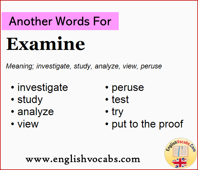 Another word for Examine, What is another word Examine