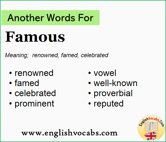 Another Word For Famous What Is Another Word Famous English Vocabs