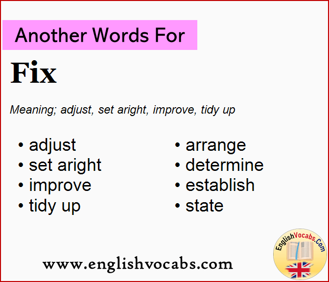 Another word for Fix, What is another word Fix