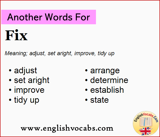  Another Word For Fix What Is Another Word Fix English Vocabs