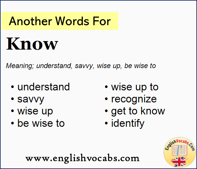  Another Word For Know What Is Another Word Know English Vocabs