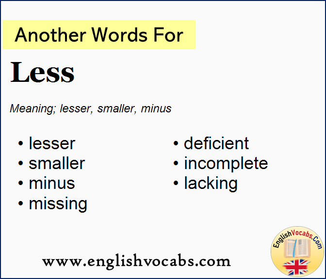 Another Word For Less What Is Another Word Less English Vocabs