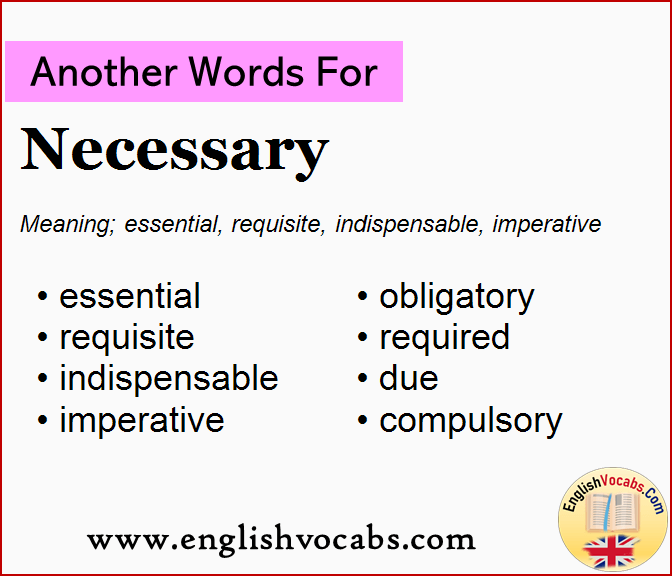 Another word for Necessary, What is another word Necessary