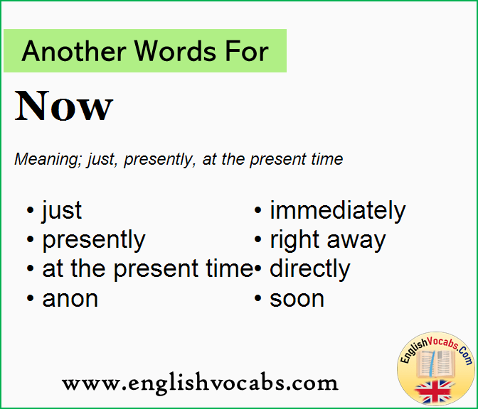 Another Word For Now What Is Another Word Now English Vocabs