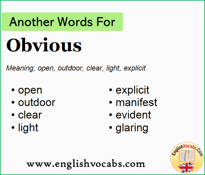 Another Word For Obvious What Is Another Word Obvious English Vocabs