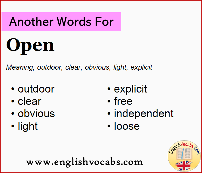 Another word for Open, What is another word Open