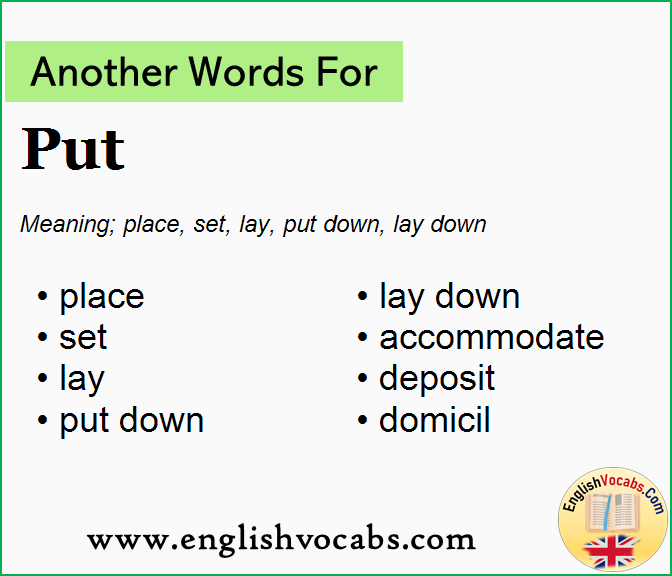 Another Word For Put What Is Another Word Put English Vocabs