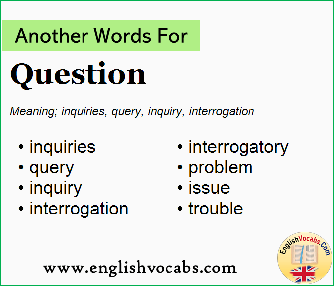 Another Word For Question What Is Another Word Question English Vocabs