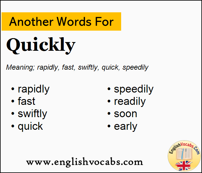 Another Word For Quickly What Is Another Word Quickly English Vocabs