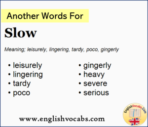 Another word for Slow, What is another word Slow - English Vocabs