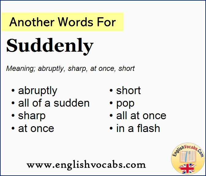 Another word for Suddenly, What is another word Suddenly