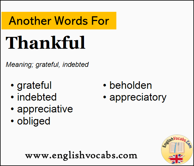 Another word for Thankful, What is another word Thankful