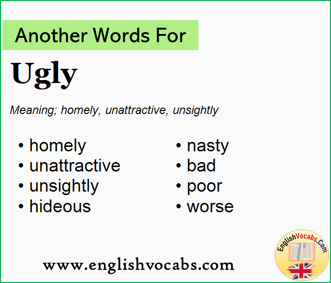 Another Word For Ugly What Is Another Word Ugly English Vocabs