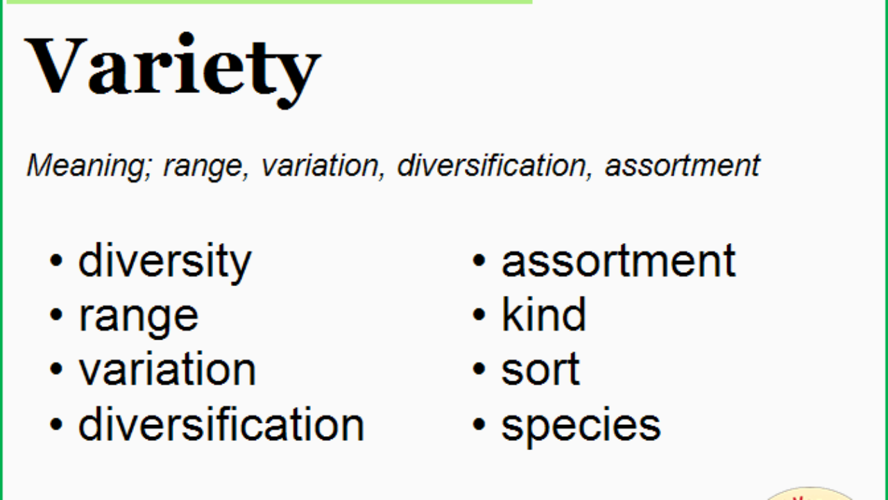 Another Word For Variety What Is Another Word Variety English Vocabs