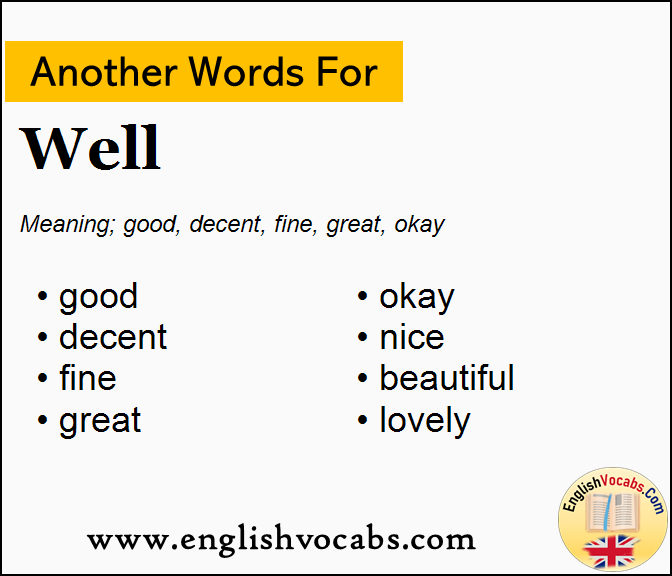 Another word for Well, What is another word Well