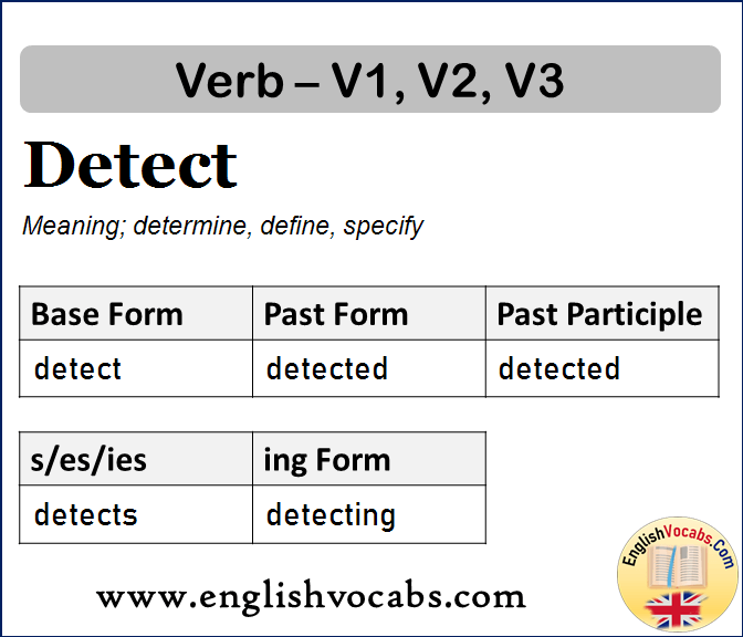 Detect Past Simple, Past Participle, V1 V2 V3 Form of Detect