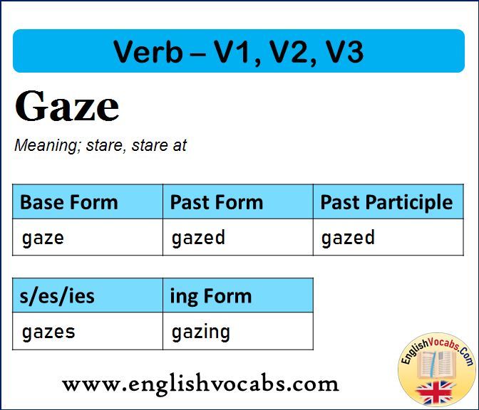 Gaze Past Simple, Past Participle, V1 V2 V3 Form of Gaze