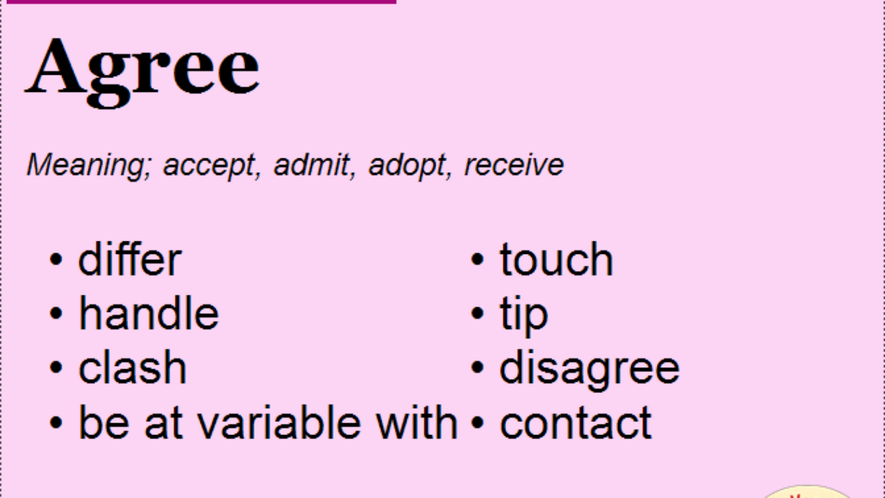 Touch and agree meaning