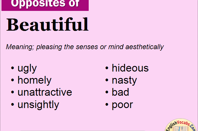 Opposite Of Beautiful Archives English Vocabs