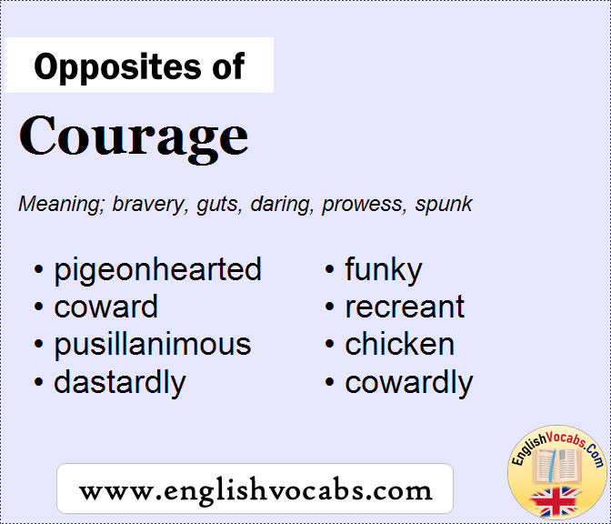 Opposite Of Courage What Is Opposite Antonym Word Courage English Vocabs