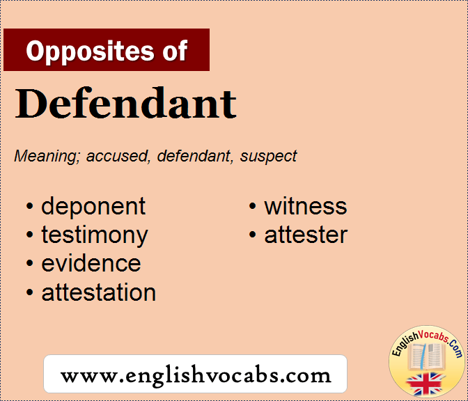 Opposite Of Defendant What Is Opposite Antonym Word Defendant 