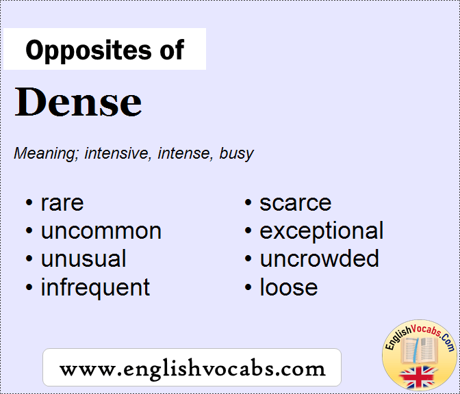 Opposite of Dense, What is opposite antonym word Dense