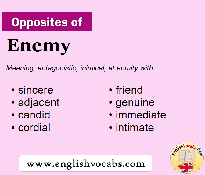 Opposite Of Enemy What Is Opposite Antonym Word Enemy English Vocabs