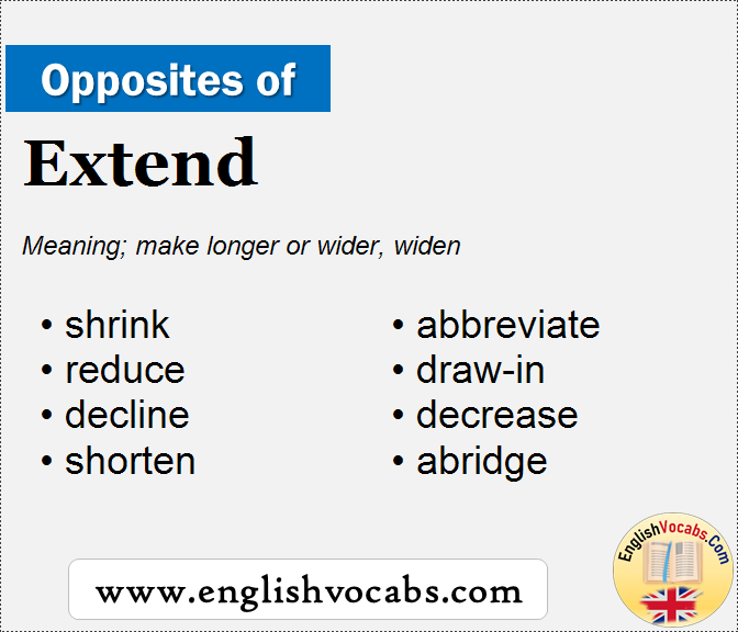 Opposite of Extend, What is opposite antonym word Extend - English Vocabs