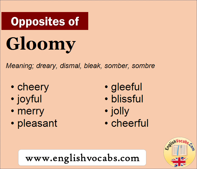 Opposite Of Gloomy What Is Opposite Antonym Word Gloomy English Vocabs