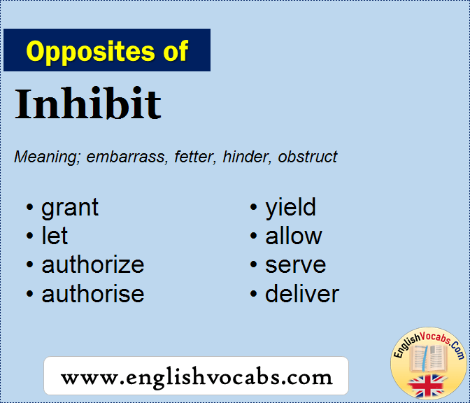 Opposite Of Inhibit What Is Opposite Antonym Word Inhibit English Vocabs