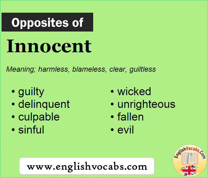 Opposite Of Innocent What Is Opposite Antonym Word Innocent English 