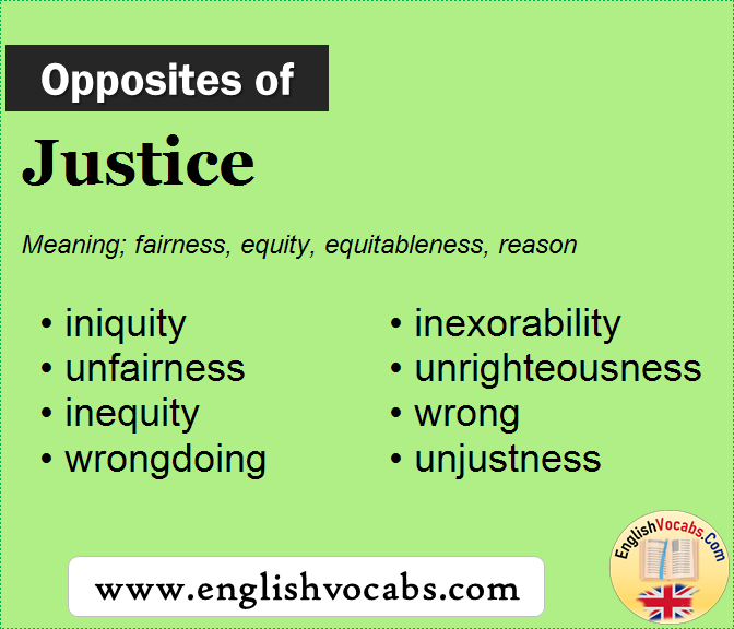Opposite of Justice, What is opposite antonym word Justice