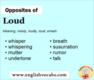 Opposite of Loud, What is opposite antonym word Loud - English Vocabs