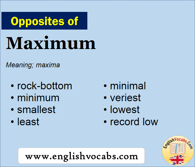 Opposite Of Maximum What Is Opposite Antonym Word Maximum English Vocabs