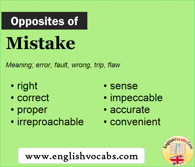 Opposite of Mistake, What is opposite antonym word Mistake