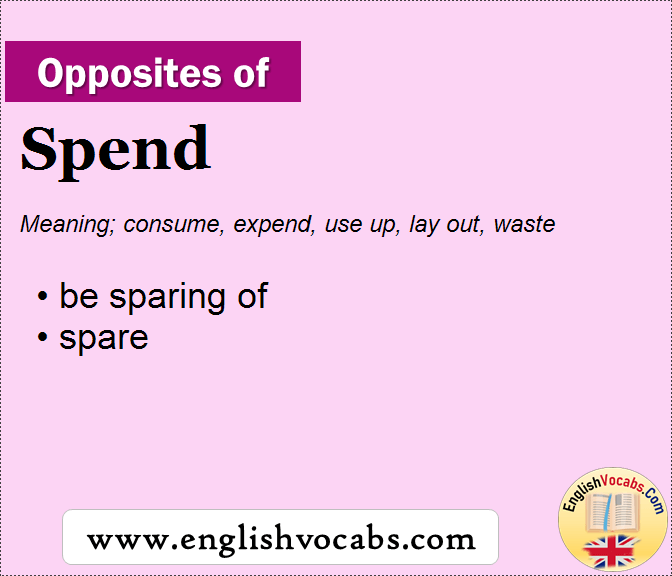 Opposite Of Spend What Is Opposite Antonym Word Spend English Vocabs