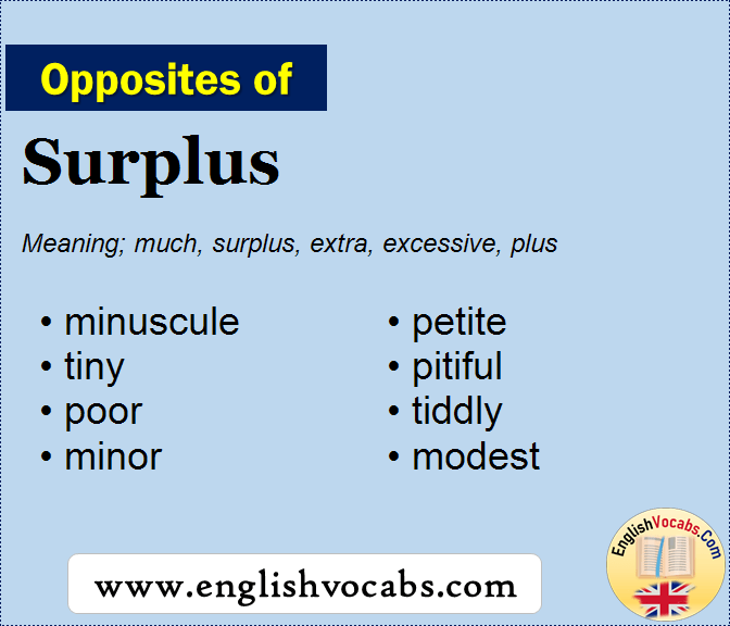 Opposite of Surplus, What is opposite antonym word Surplus