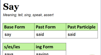 V1 V2 V3 Form Of Say Archives English Vocabs