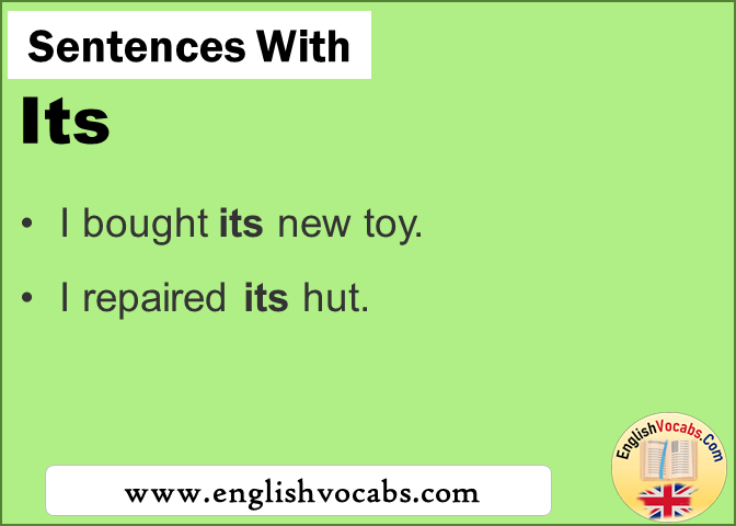 Sentences with Its, In a sentence Its