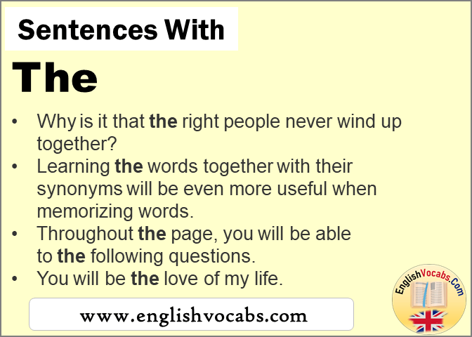 Sentences with The, In a sentence The
